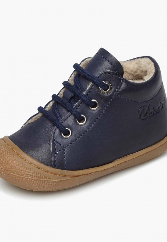 NATURINO COCOONLauflernschuhe aus Leder mit Wollfutter, Marineblau
