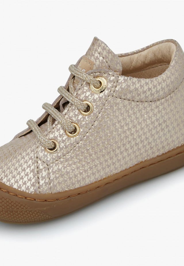 NATURINO COCOONLauflernschuhe aus Veloursleder, Platin
