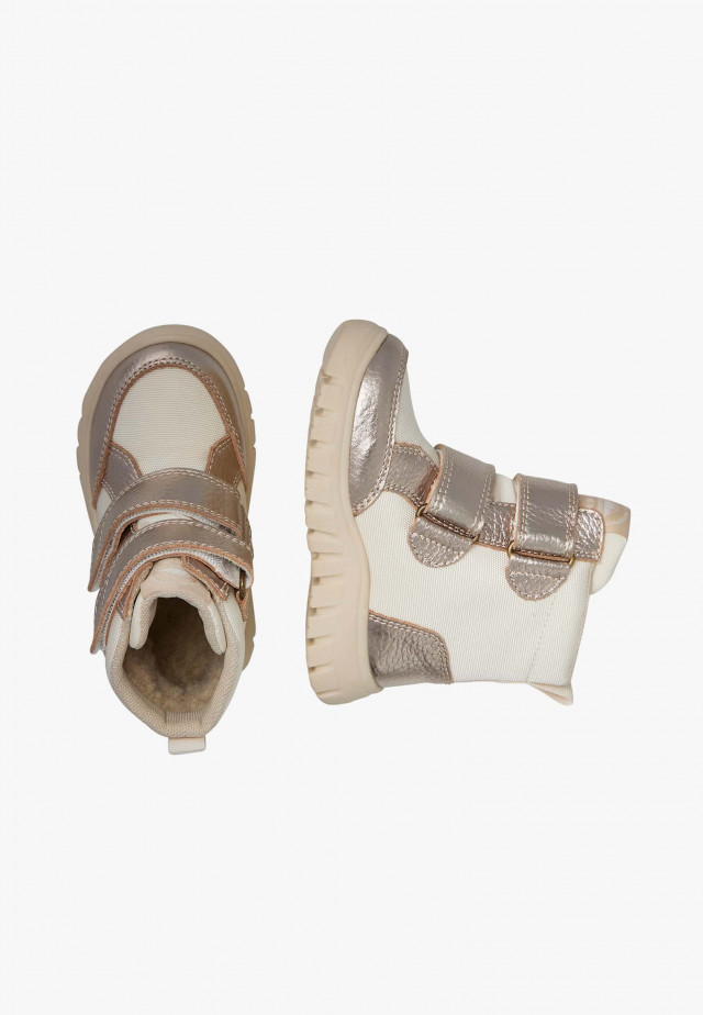 NATURINO GEMINAE 3 VL WP.Stiefel aus Veloursleder und technischem Gewebe, Platin-Weiß