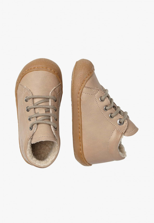 NATURINO COCOONLauflernschuhe aus Leder mit Wollfutter, Beige