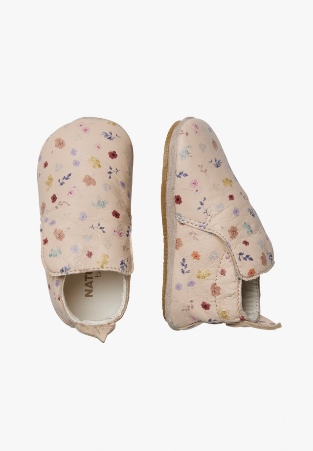 NATURINO PLUMARD 2Krabbelschuhe mit Blumenprint, Cremeweiß