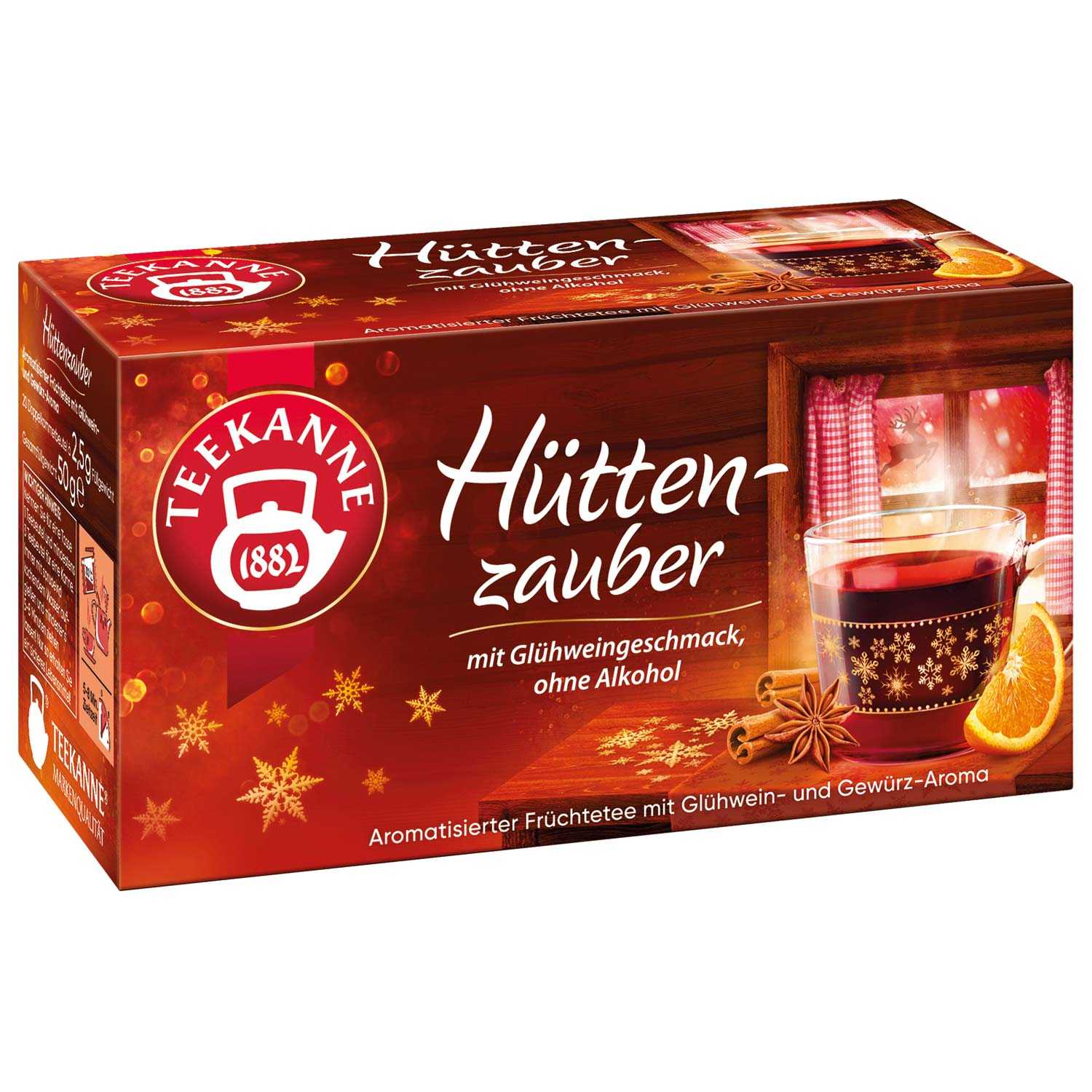 Teekanne Tee Hüttenzauber Früchtetee mit Glühweingeschmack 50 g 20er
