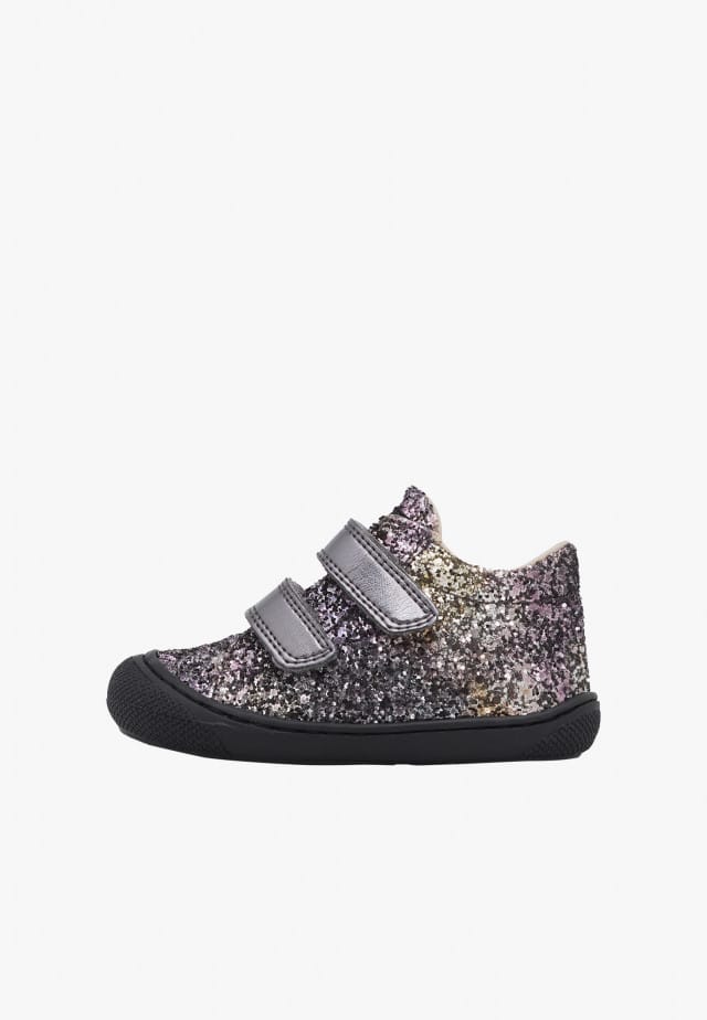 NATURINO COCOON VLLauflernschuhe aus Metallic-Leder und Glitzer, Anthrazit