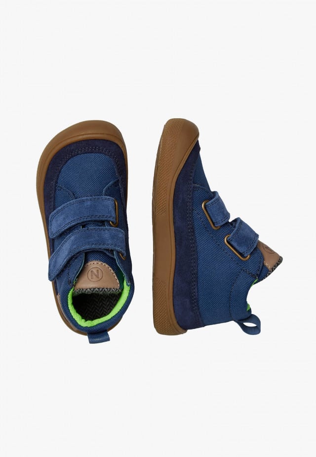 NATURINO NUPTY WPBarfuß hohe Sneakers aus Leder und Gewebe, Marineblau
