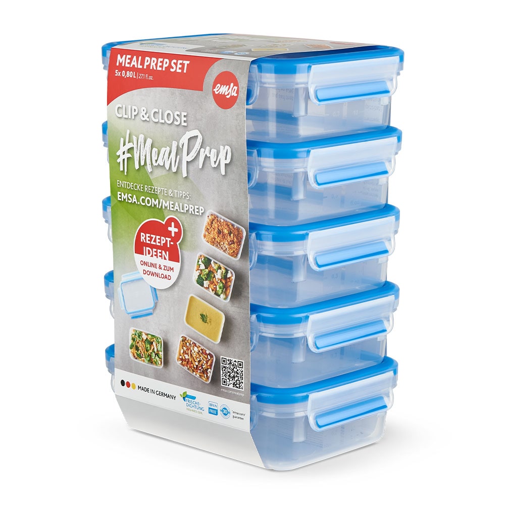 CLIP & CLOSE Frischhaltedosen Mealprep-Set