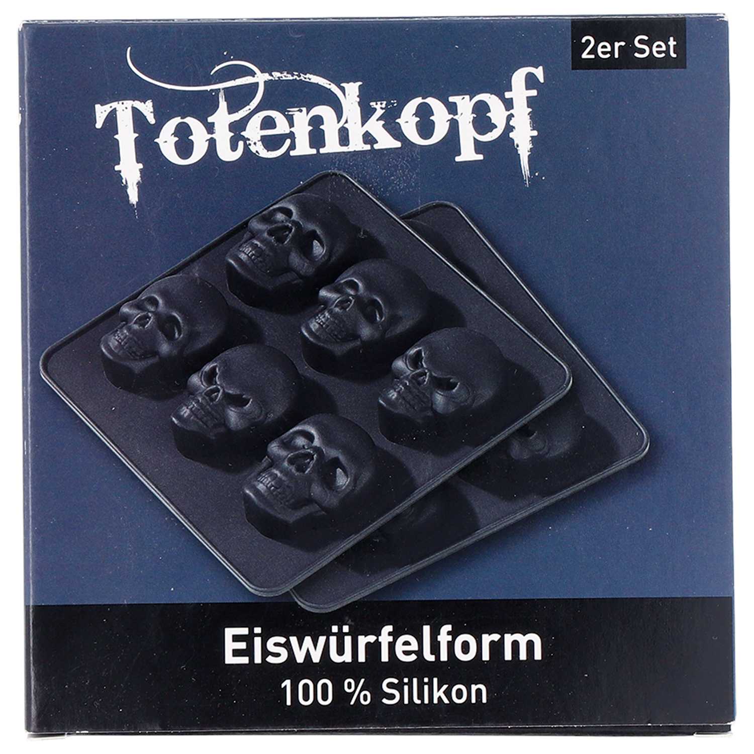 Eiswürfelform Totenkopf 2er Silikon