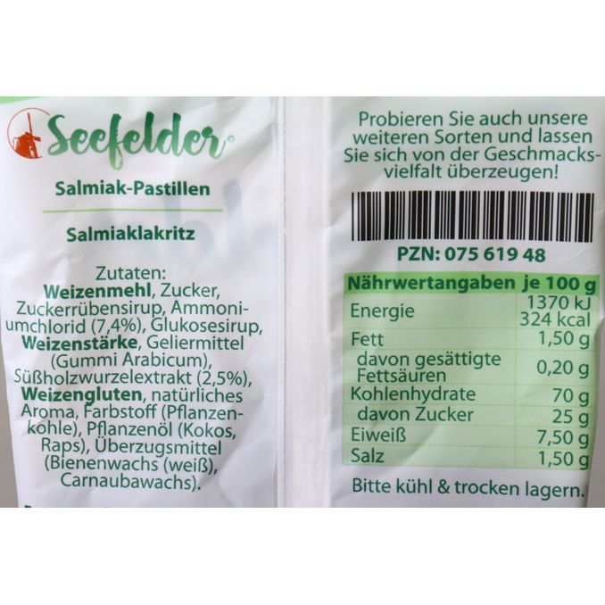 Salmiak-Pastillen, 100g von Seefelder
