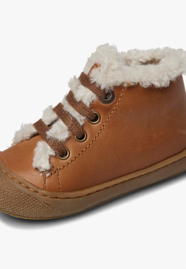 NATURINO LALLITLauflernschuhe aus Leder und Wolle, Braun