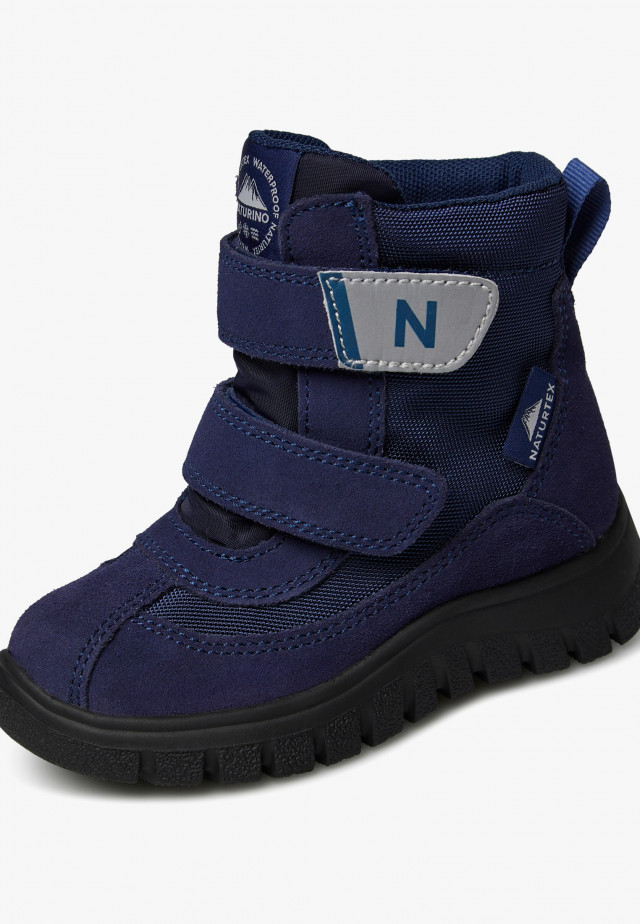 NATURINO THORENS 3 VL WP.Stiefel aus Veloursleder und technischem Gewebe, Marineblau