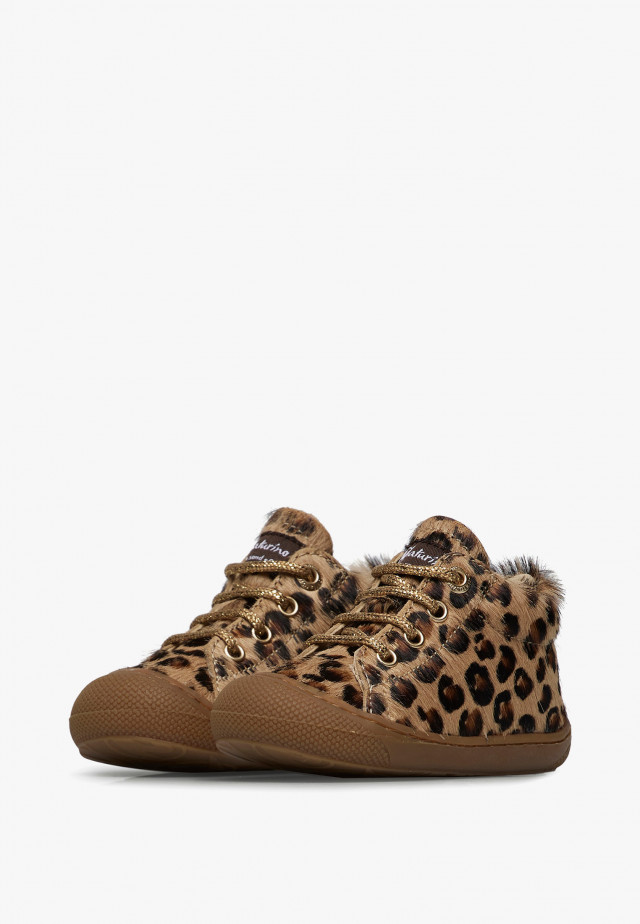 NATURINO COCOONLauflernschuhe aus Veloursleder, Beige-Braun