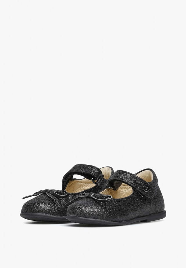 NATURINO BALLETBallerinas aus glitzerndem Leder, Schwarz