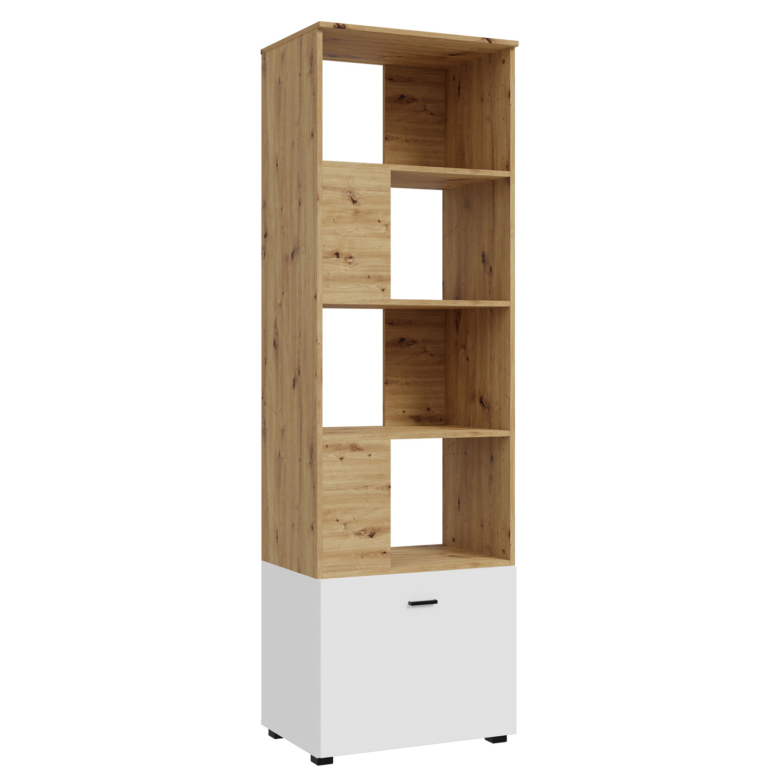 Regal - weiß - Artisan Eiche - 61 cm