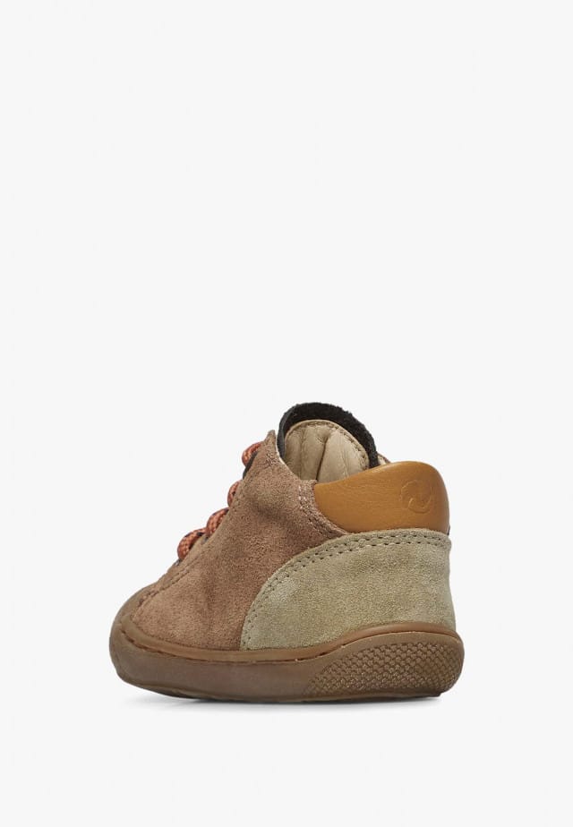 NATURINO ROMYLauflernschuhe aus Leder und Veloursleder, Anthrazit-Braun