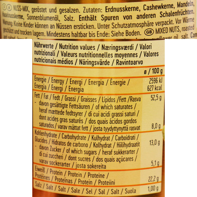 Nuss Mix geröstet & gesalzen , 450g von Pittjes