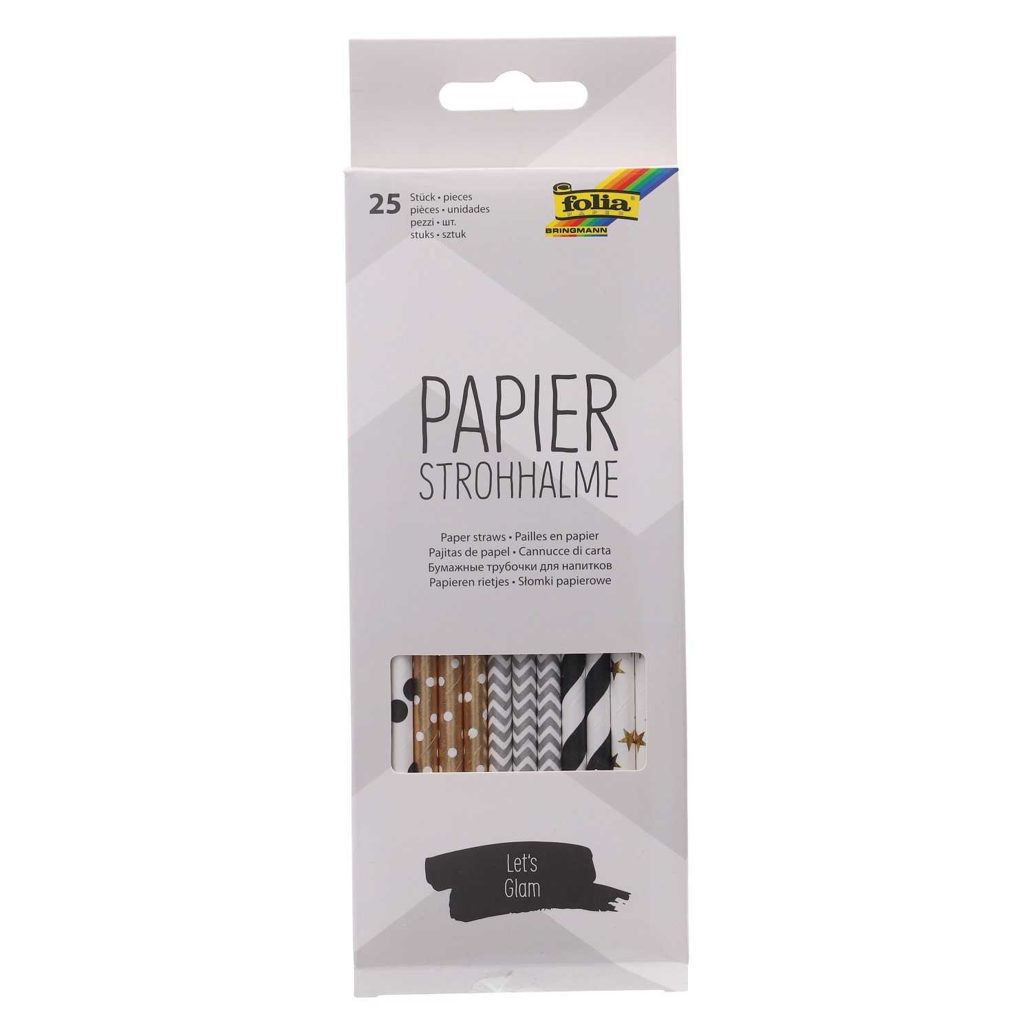 Folia Papier Strohhalme Let´s Glam 25er