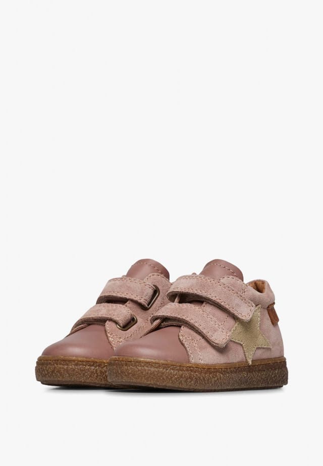 NATURINO ALBUS STAR VLSneakers aus Leder und Veloursleder mit Stern-Patch, Rosa-Platin