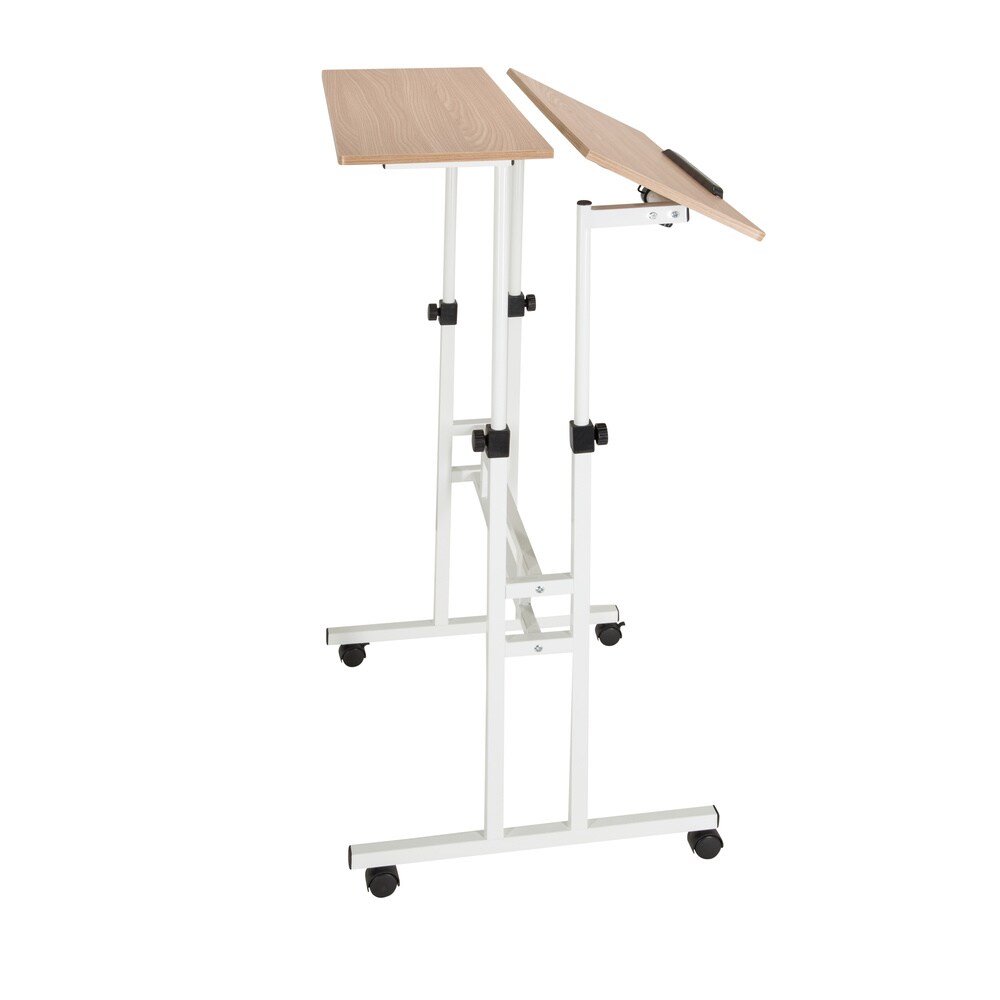Stehschreibtisch WORKSTATION I Melaminharzbeschichtete Spanplatte, Gestell pulverbeschichteter Stahl hjh OFFICE