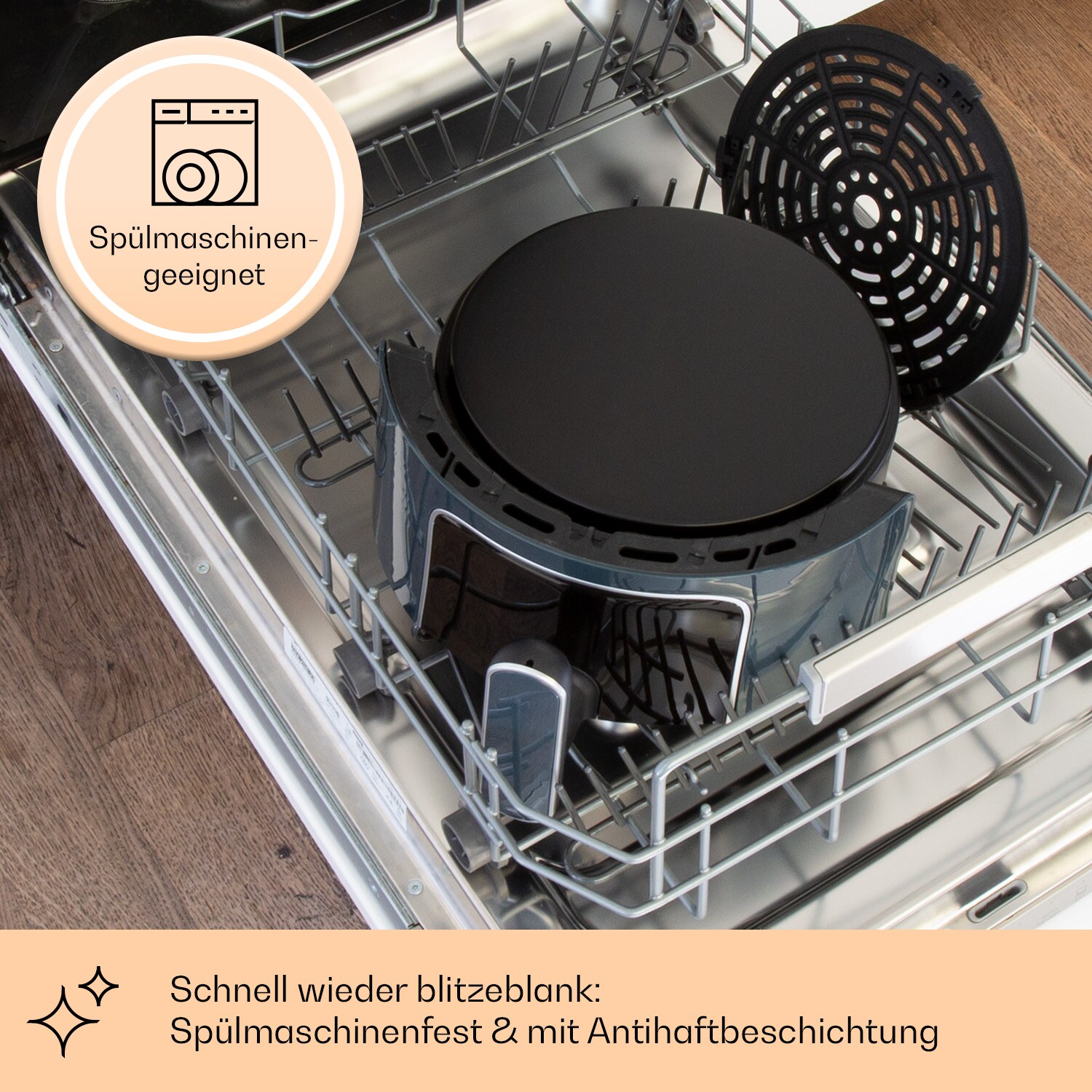 Crisp-Pro Heißluftfritteuse Air Fryer 1400W 3,5 Ltr 8 Programme Timer