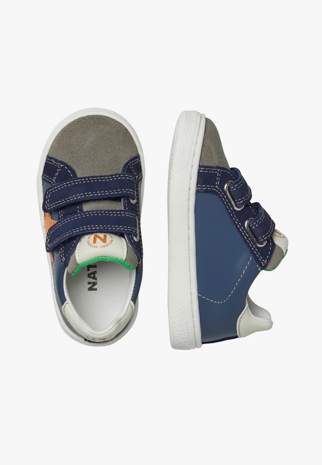 NATURINO PINN VL.Sneakers aus Leder und Veloursleder, Marineblau-Grau