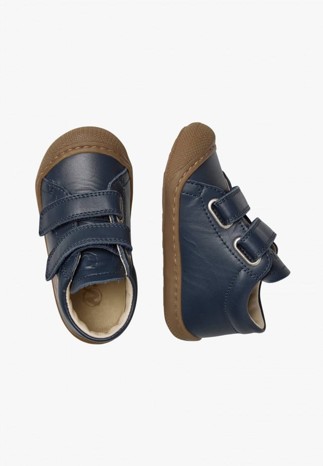 NATURINO COCOON BEAR 2 VLLauflernschuhe aus Leder mit Bärenpatch, Marineblau