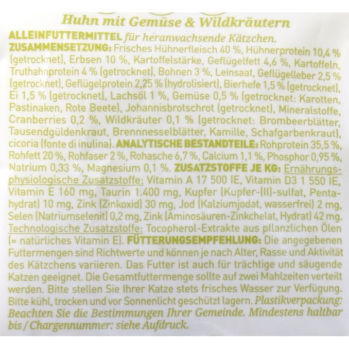 Kitten Futter Classic Huhn (400g), 400g von Wildes Land