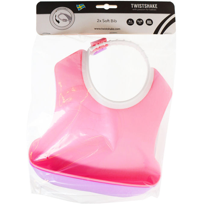 Lätzchen mit Auffangschale Lila Pink, 2er Pack, 2 Stk. von TwistShake