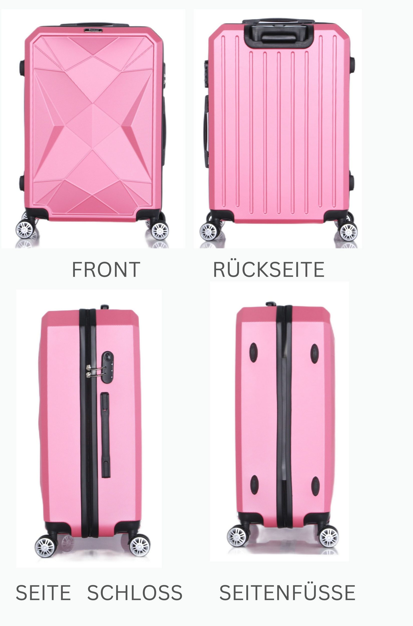 Reisekoffer ABS-03 Koffer 3-teilig Hartschale Trolley Set Kofferset