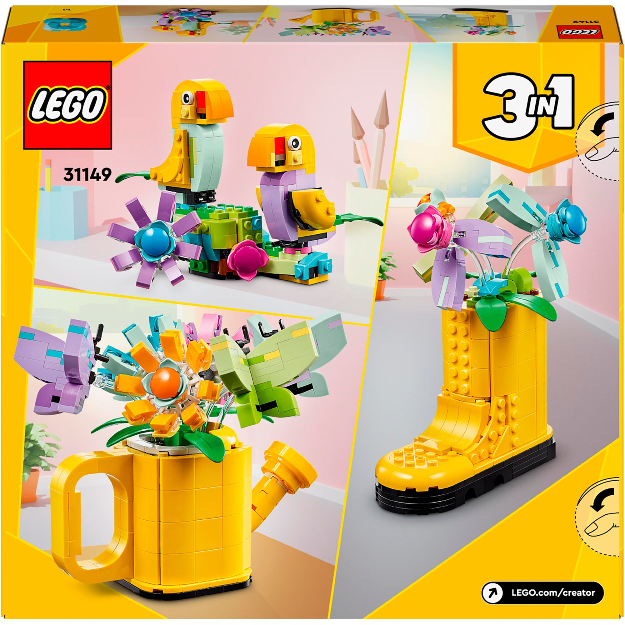 LEGO Konstruktionsspielzeug Creator 3-in-1 Gießkanne mit Blumen
