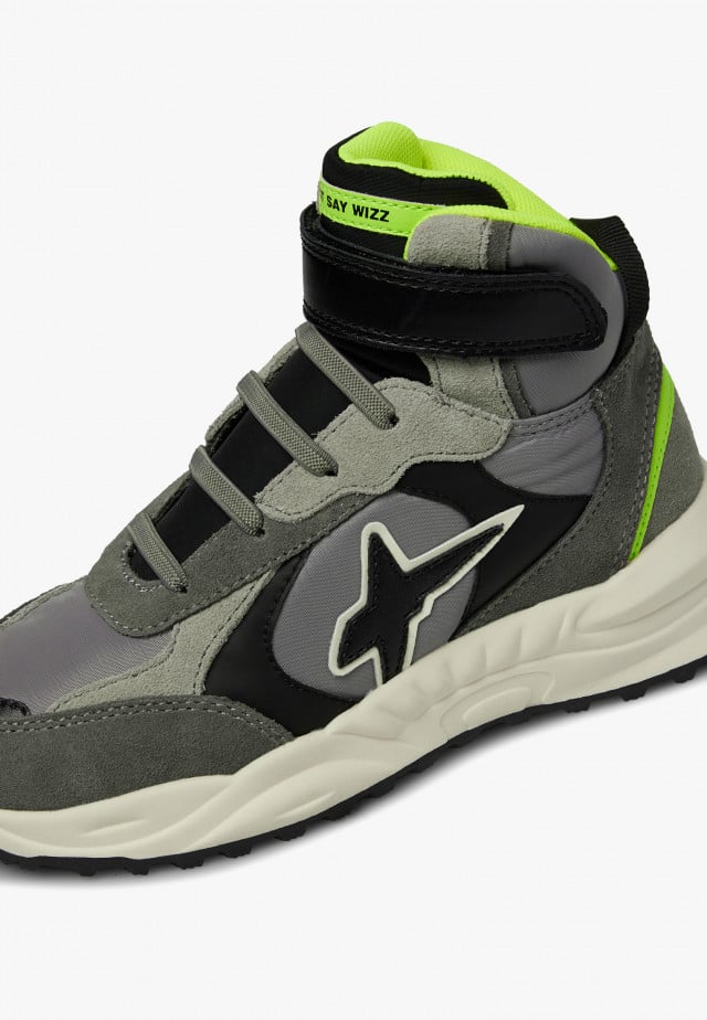 CHEWINGUM JUNIOR HIGH VL.Sneakers aus Leder und technischem Gewebe, Anthrazit