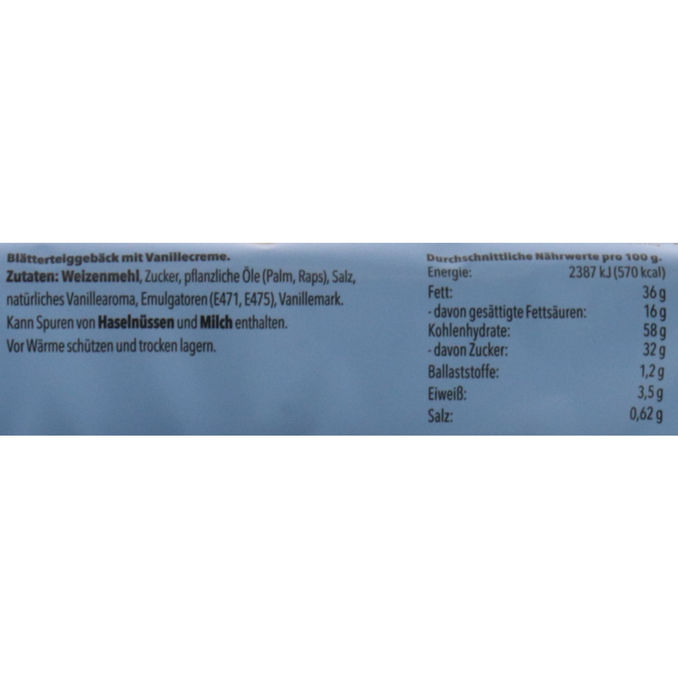 Blätterteiggebäck Vanillecremefüllung, 107g von Karens Bakery