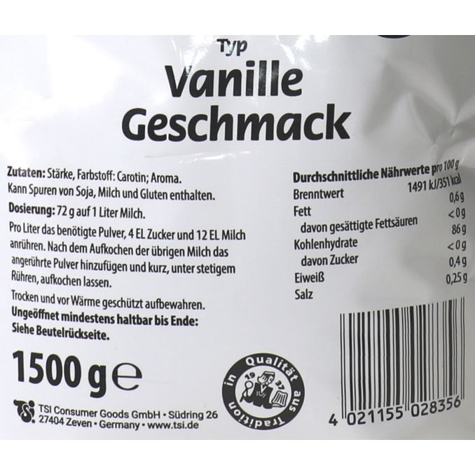 Vanille Pudding, 1500g von Müllers