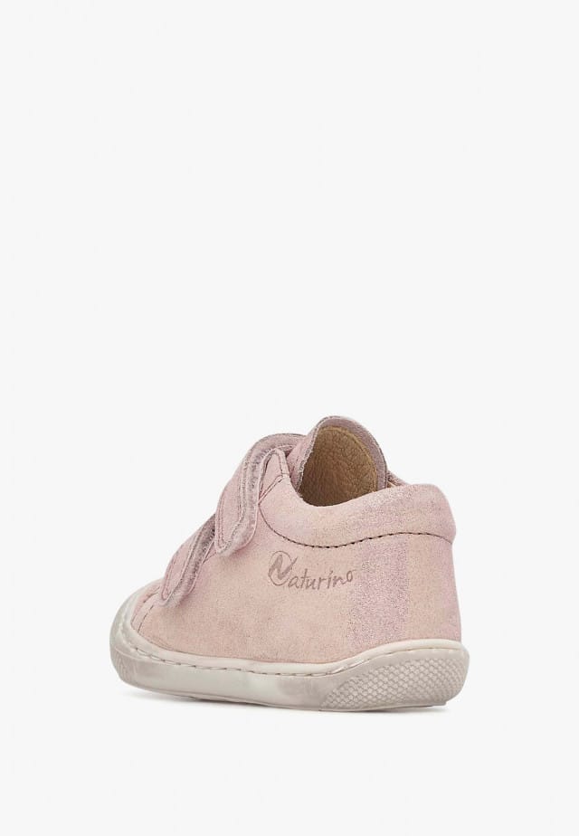 NATURINO COCOON VLLauflernschuhe aus Veloursleder in Glitter-Optik, Rosa