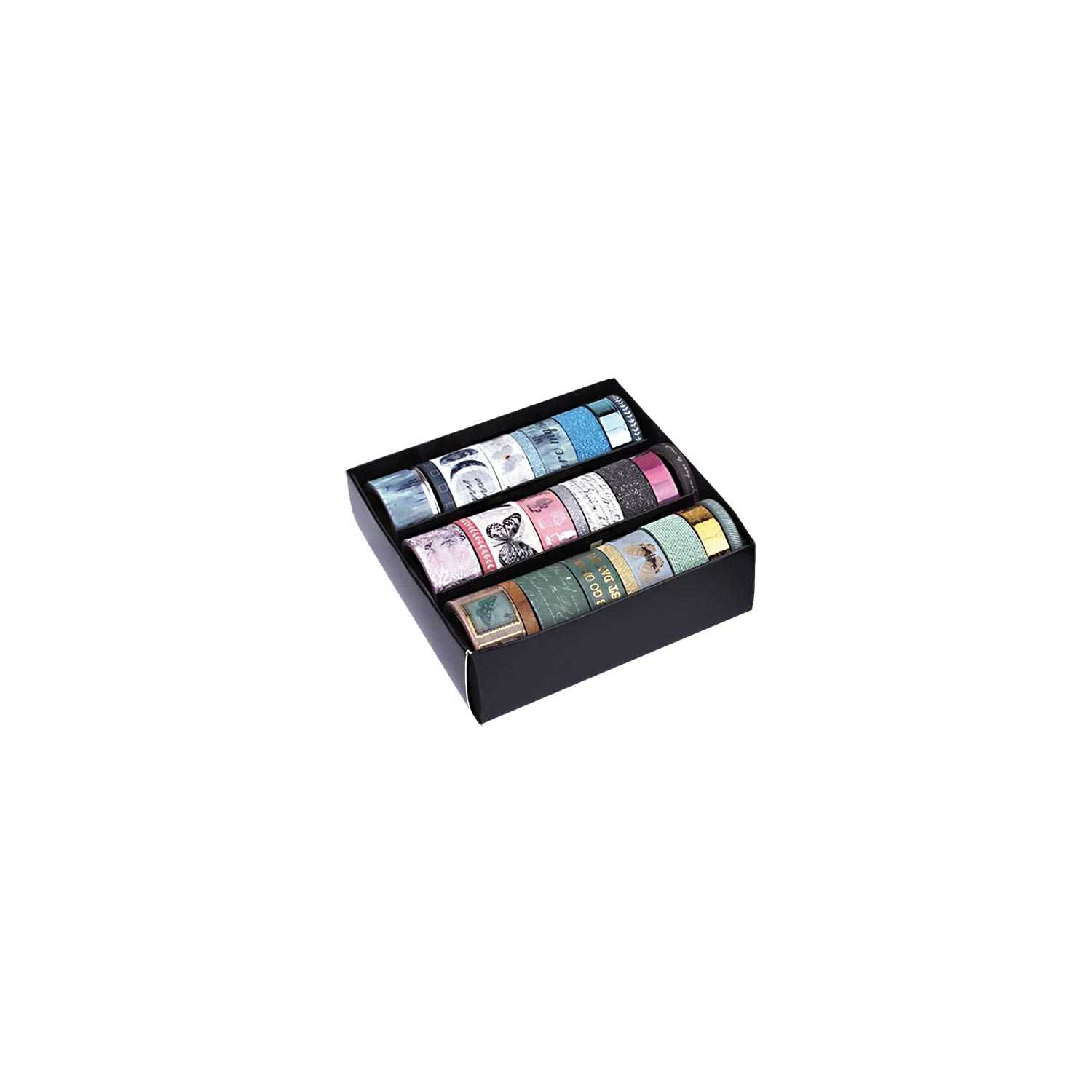 Washi-Tape Klebefilm, 24 Rollen je 3m, Geschenkbox