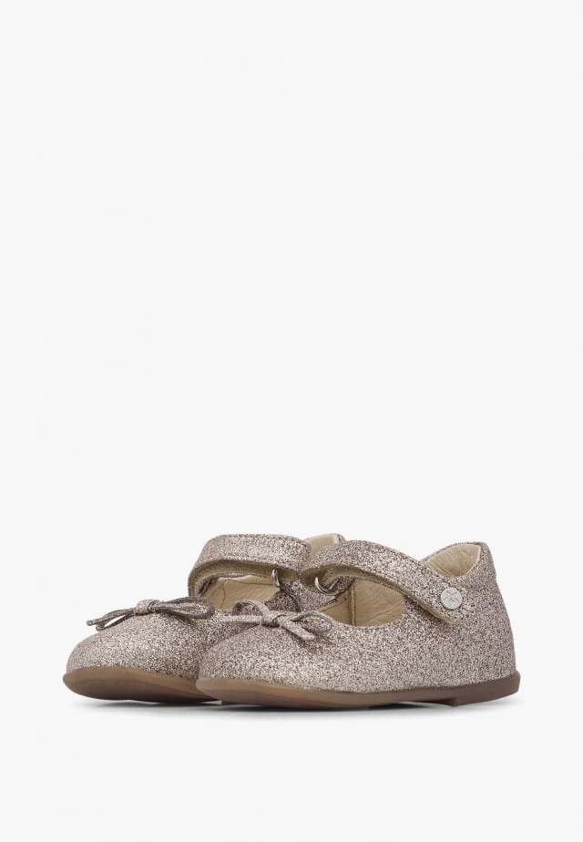 NATURINO BALLETBallerinas aus glitzerndem Leder, Hellrosa