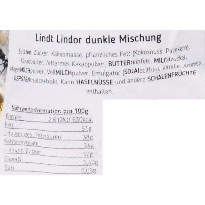 Lindor Dunkle Kugeln, 500g von Lindt