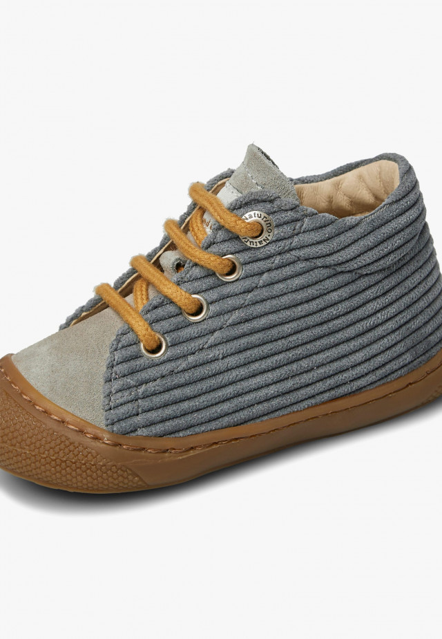 NATURINO COCOONLauflernschuhe aus Veloursleder, Azurblau-Taupe