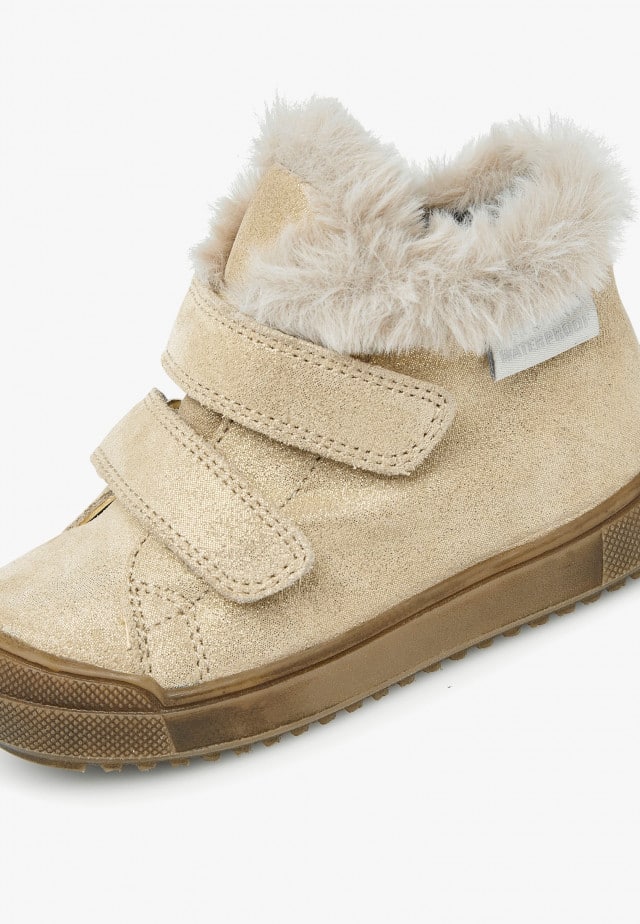 NATURINO DELLEN VLStiefel aus Veloursleder und Glitter, Platin