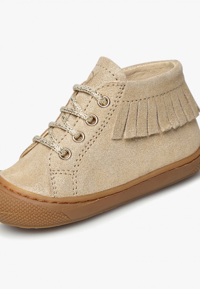 NATURINO JULY ONELauflernschuhe aus Veloursleder in Glitter-Optik, Platin