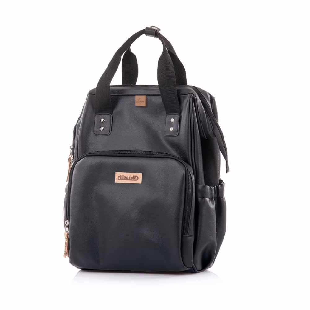 Chipolino Kinderwagentasche, Rucksack Wickelunterlage, Henkel Träger verstellbar black
