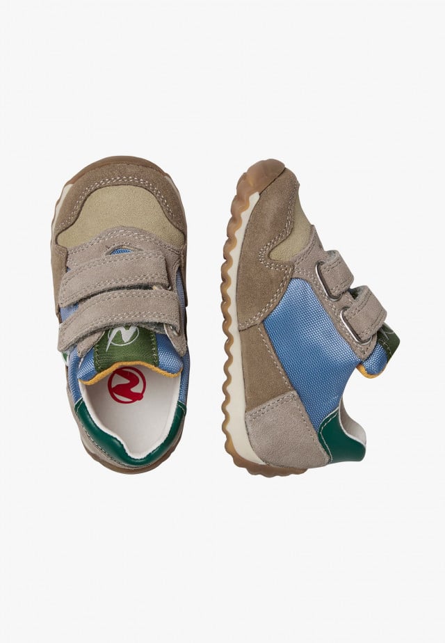 NATURINO SAMMY 2 VL.Sneakers aus Veloursleder und Gewebe, Grau-Beige