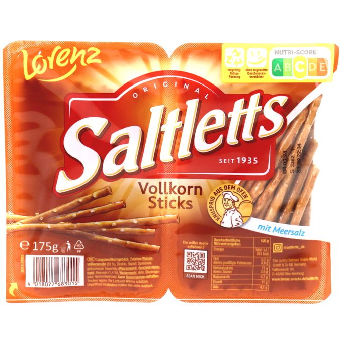 Saltletts Vollkorn Sticks, 175g von Saltletts
