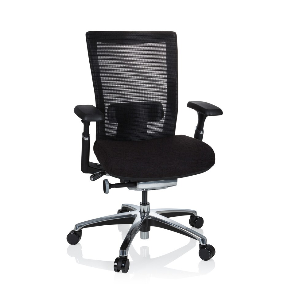 High End Bürostuhl NOVA PRO ALU Stoff/Netzstoff mit Armlehnen hjh OFFICE