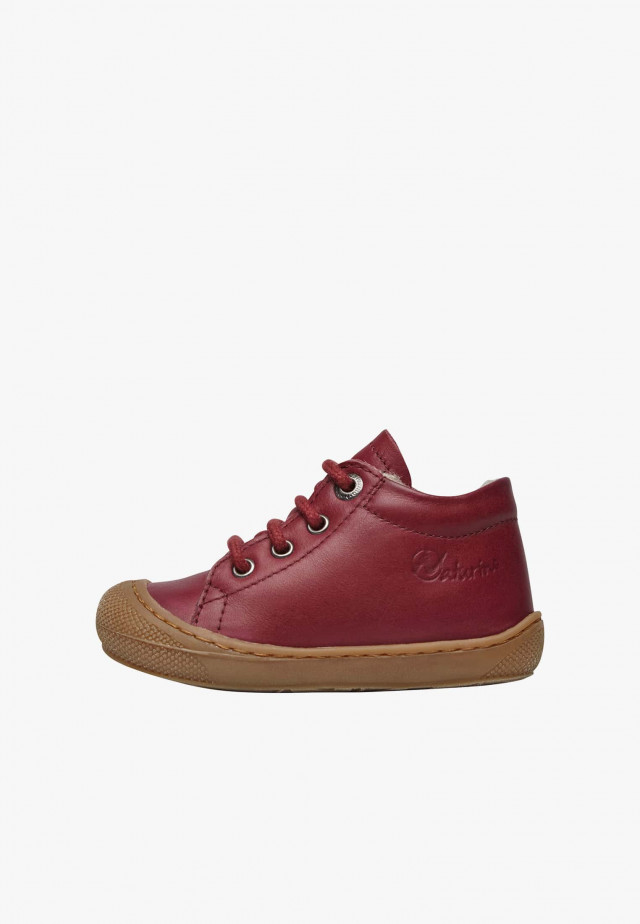 NATURINO COCOONLauflernschuhe aus Leder mit Wollfutter, Granatapfelrot