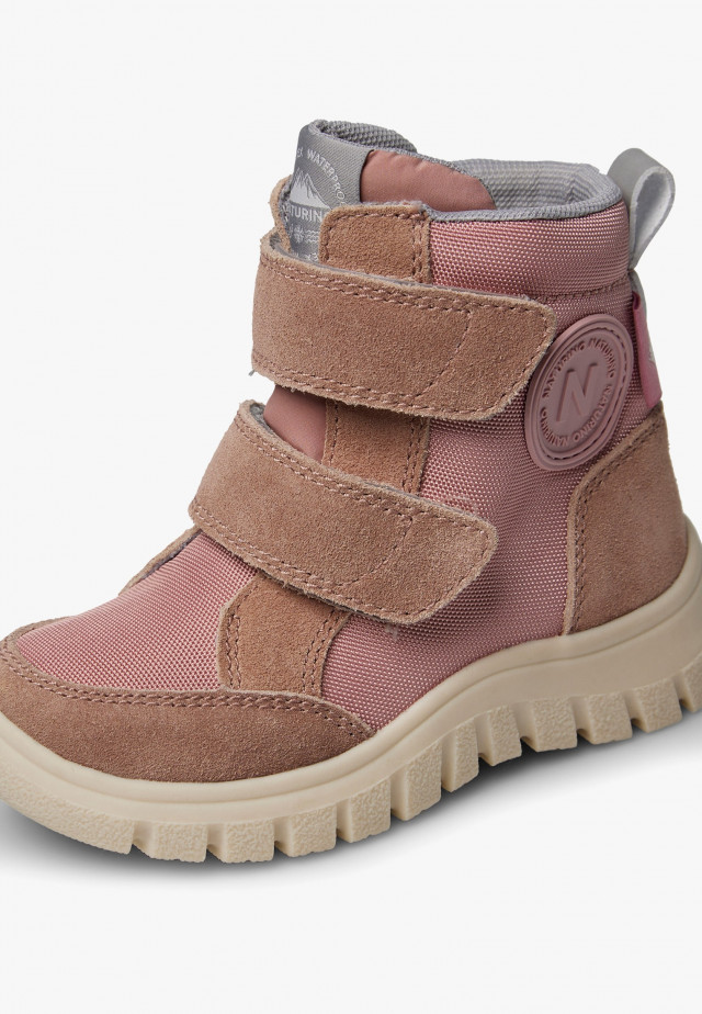 NATURINO GEMINAE 3 VL WP.Stiefel aus Veloursleder und technischem Gewebe, Rosa