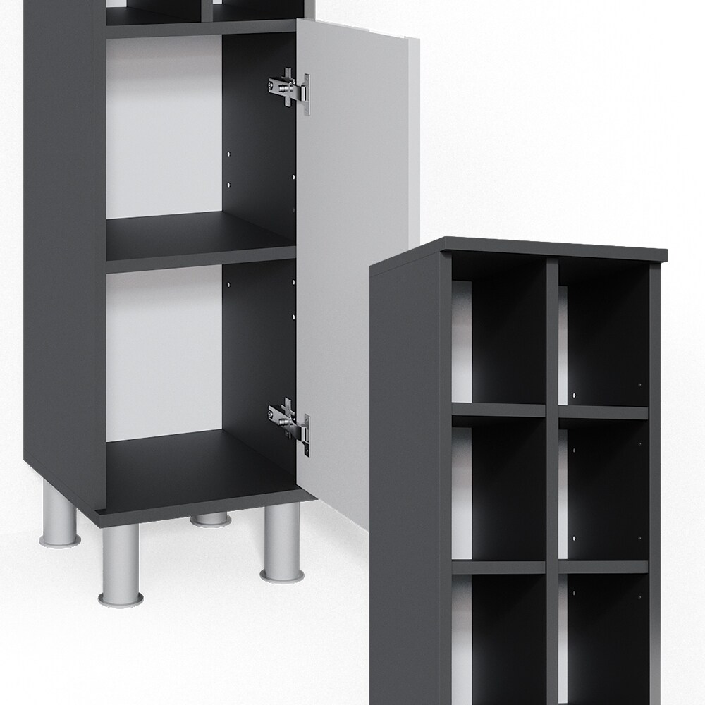 Vicco Badschrank Fynn Midischrank 8 Fächer Hochschrank Badezimmerschrank Bad