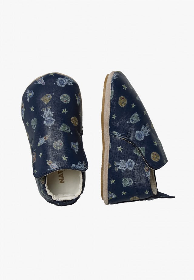 NATURINO PLUMARD 2Krabbelschuhe aus Leder, Blau