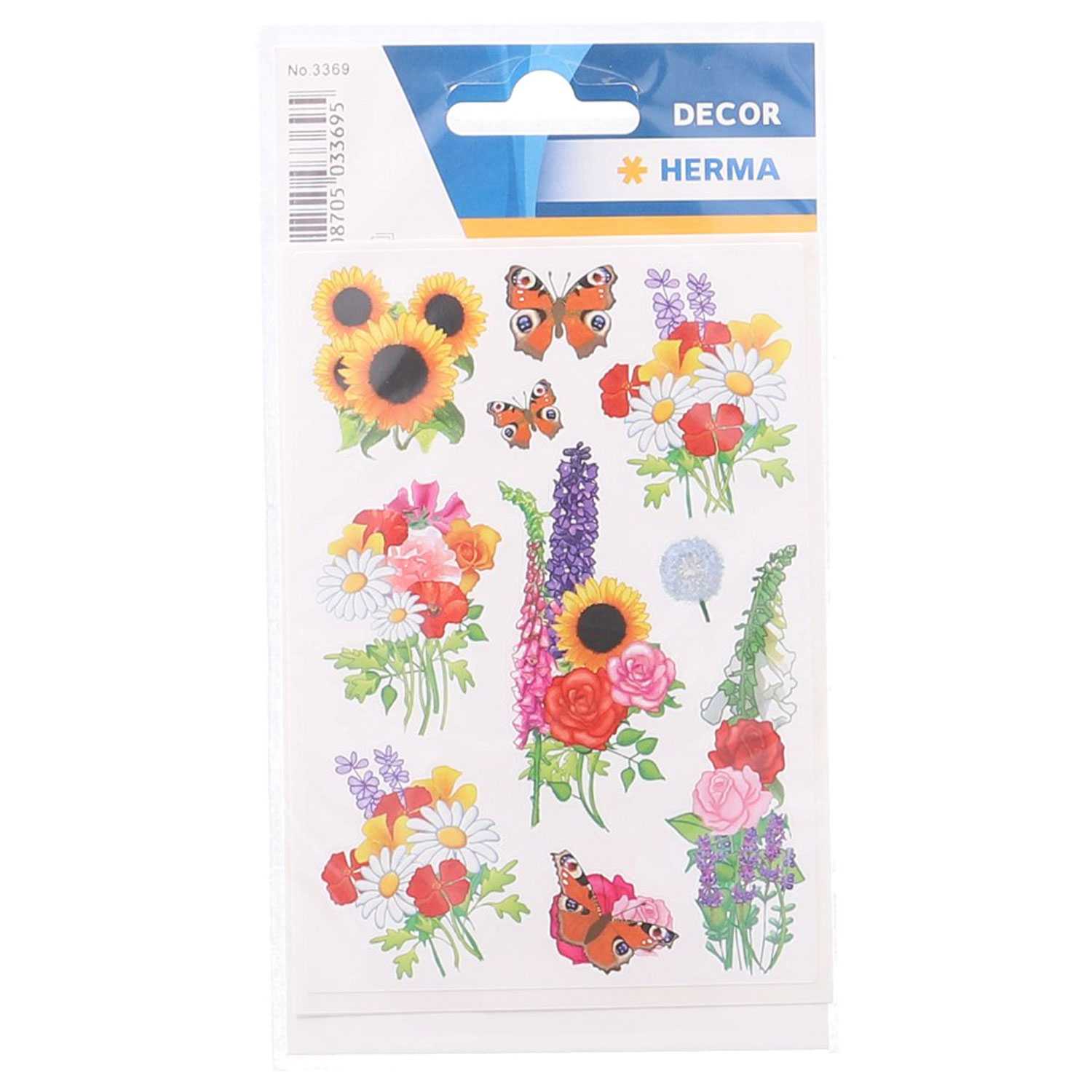 Herma Sticker moderne Blumen 3 Blatt