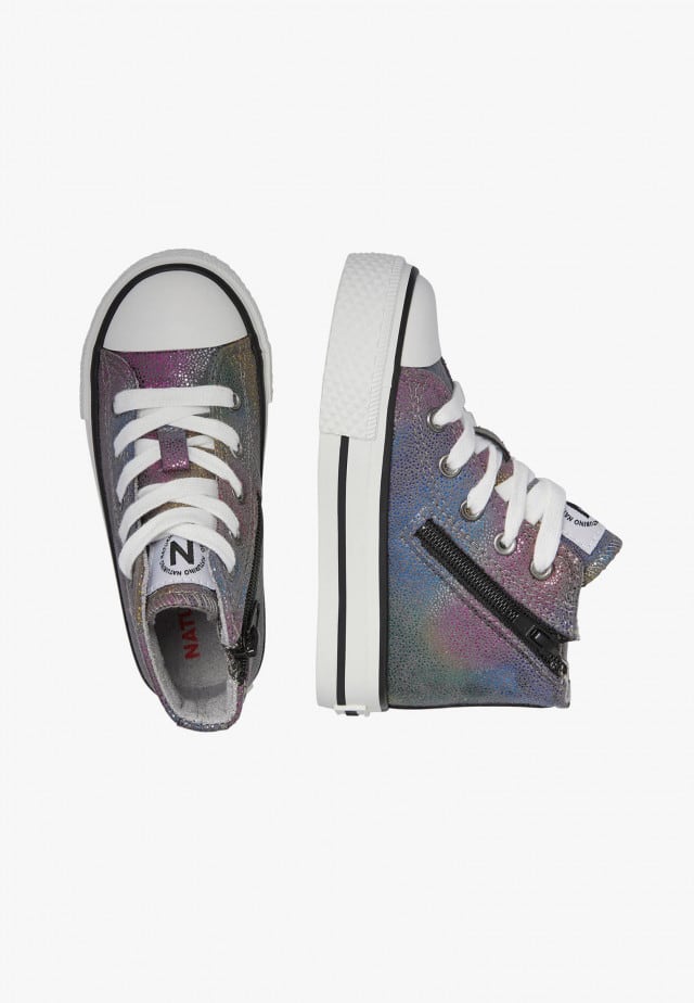NATURINO YLFAS.Sneakers aus Metallic-Stoff, Marineblau