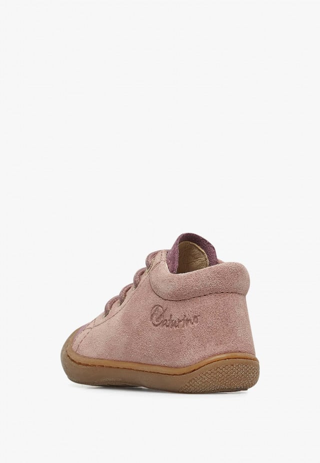 NATURINO COCOONLauflernschuhe aus Veloursleder, Hellrosa