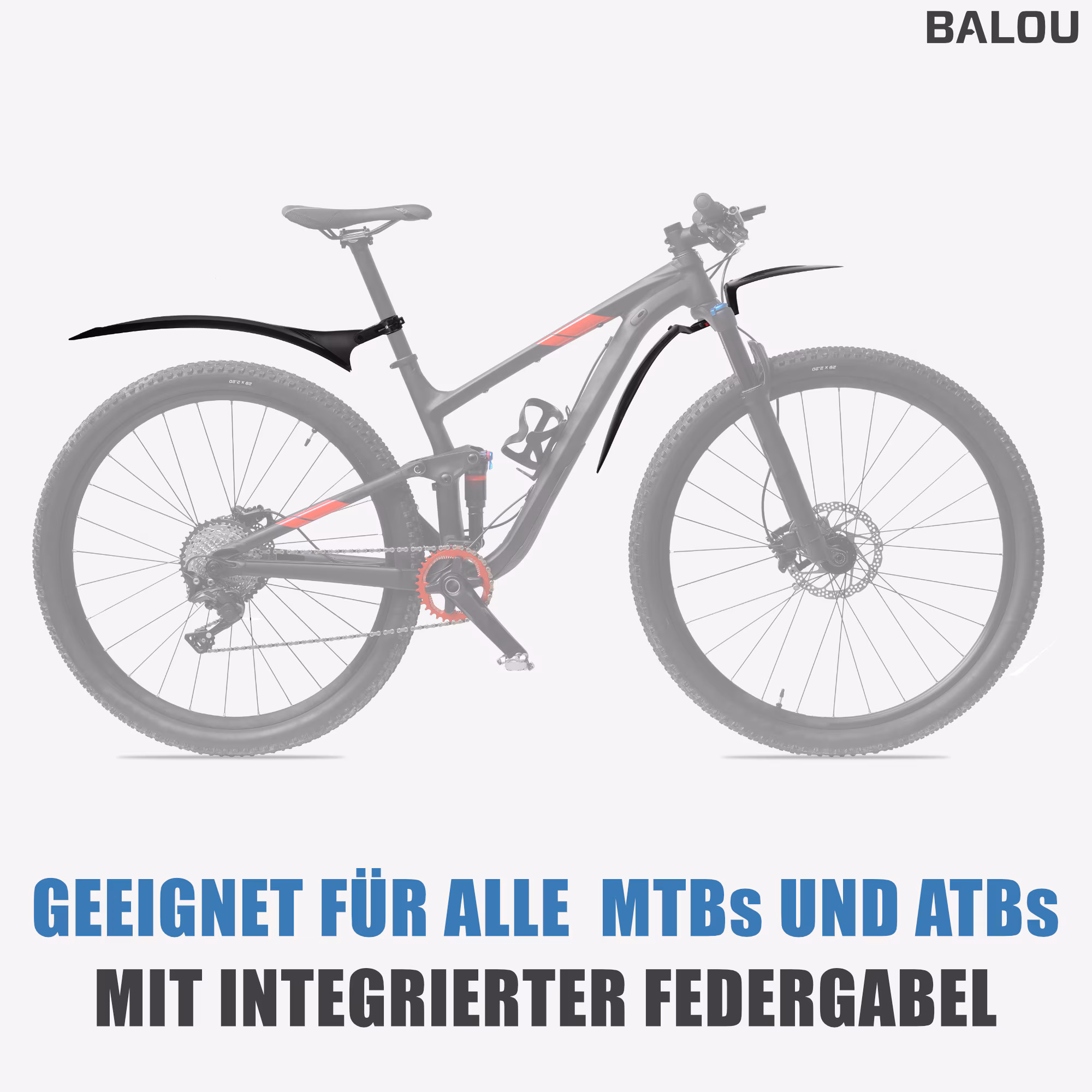 BALOU Mountainbike Fahrrad Schutzblech, 24-29